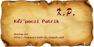 Köpeczi Patrik névjegykártya