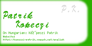 patrik kopeczi business card
